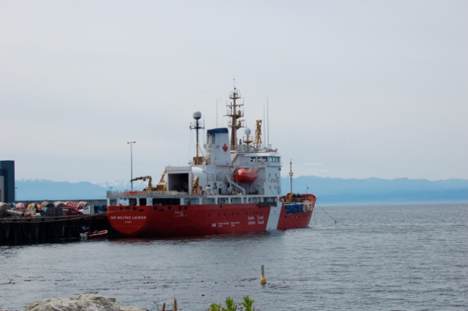 CCGS Sir Wilfrid Laurier at dock CCG base Victoria, BC.